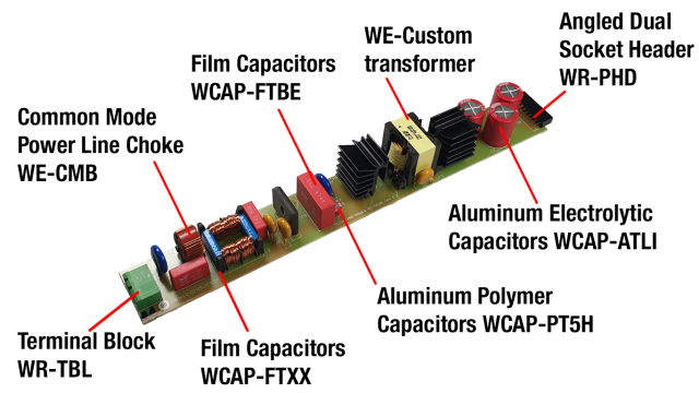 Alle Bauelemente von Würth Elektronik auf dem LIGHTING-1-GEVK - LIGHTING-POWER-AC-GEVB