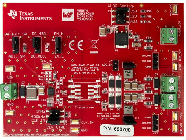 Board-2: 650700 (konfigurierbares Design ermöglicht die Evaluierung verschiedener Transformatoren und Spezifikationen) Board-2: 650700 (konfigurierbares Design ermöglicht die Evaluierung verschiedener Transformatoren und Spezifikationen)